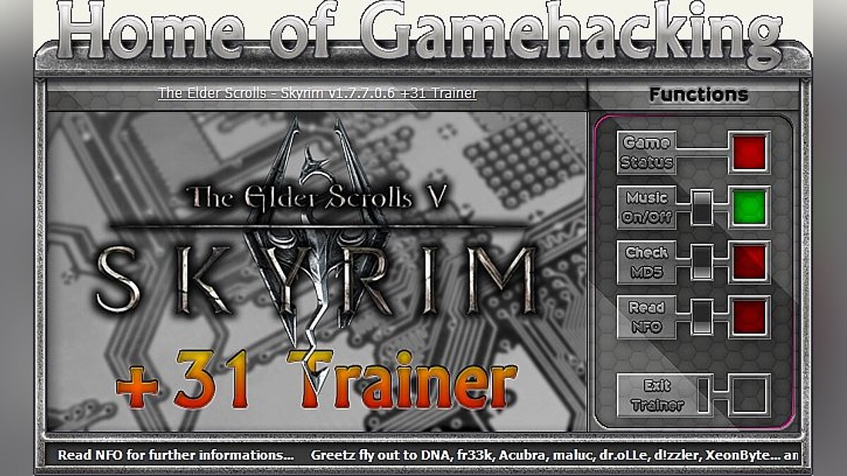 The Elder Scrolls 5: Skyrim — Трейнер / Trainer (+31) [1.7.7.0.6] [HoG / sILeNt heLLsCrEAm]