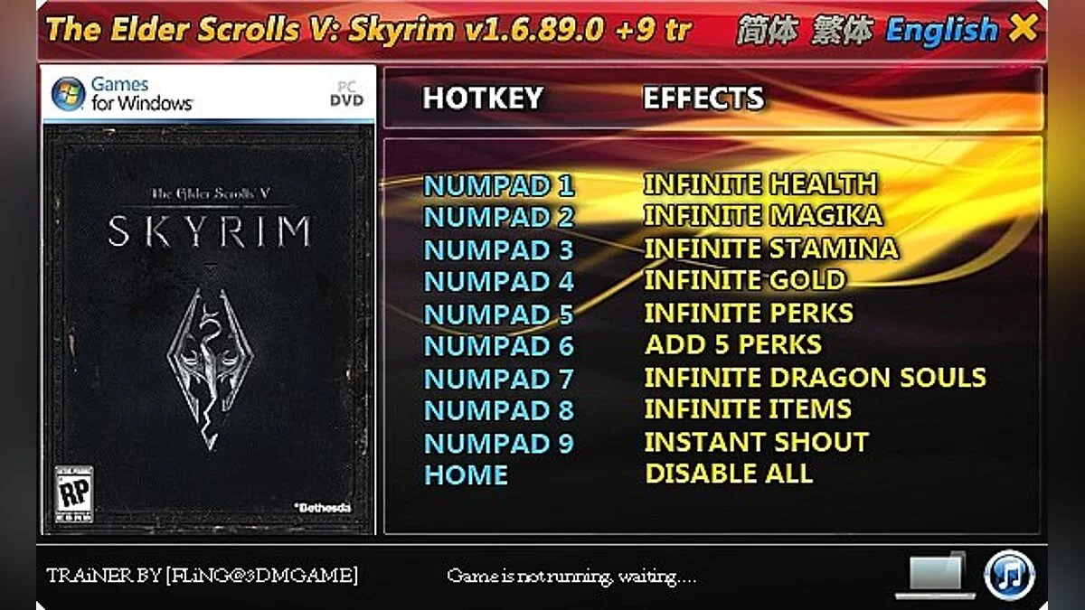 The Elder Scrolls 5: Skyrim — Трейнер / Trainer (+31) [1.7.7.0.6] [HoG / sILeNt heLLsCrEAm]