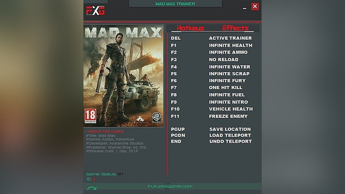 Mad Max — Трейнер / Trainer (+12) [1.0.3.0] [FutureX]