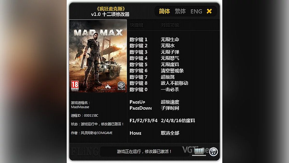 Mad Max — Трейнер / Trainer (+12) [1.0] [FLiNG]