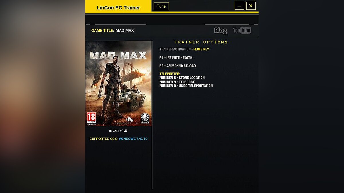 Mad Max — Трейнер / Trainer (+4) [1.0] [LinGon]