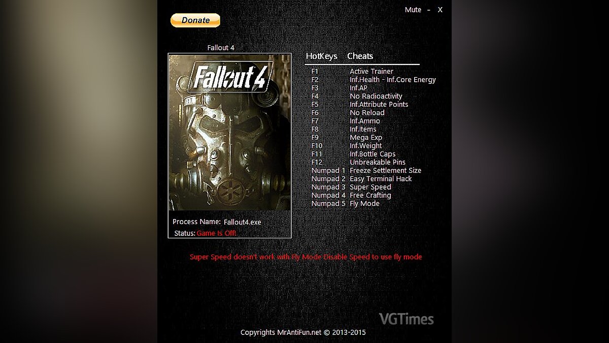 Fallout 4 — Трейнер / Trainer (+17) [1.4.132.0.0] [MrAntiFun]