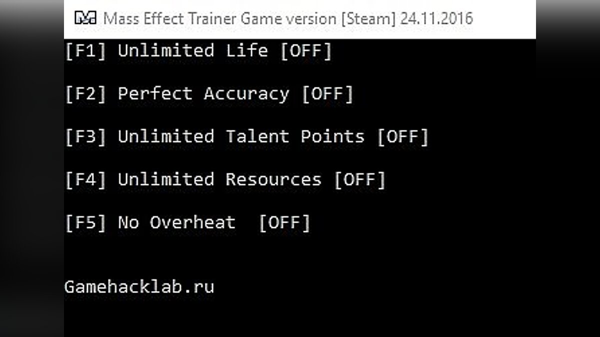 Mass Effect — Трейнер / Trainer (+5) [Steam] [LIRW / GHL]