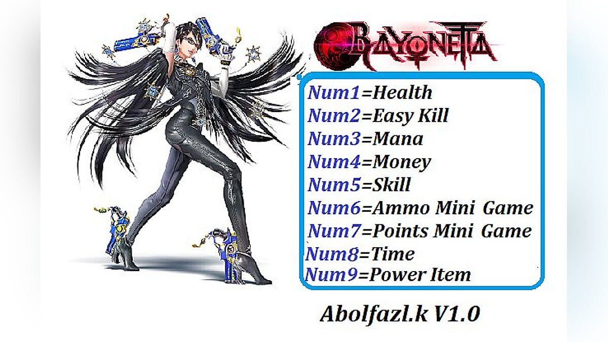 Байонетта трейнер. Bayonetta читы. Abolfazl. Активация чит кодов bayonetta1.