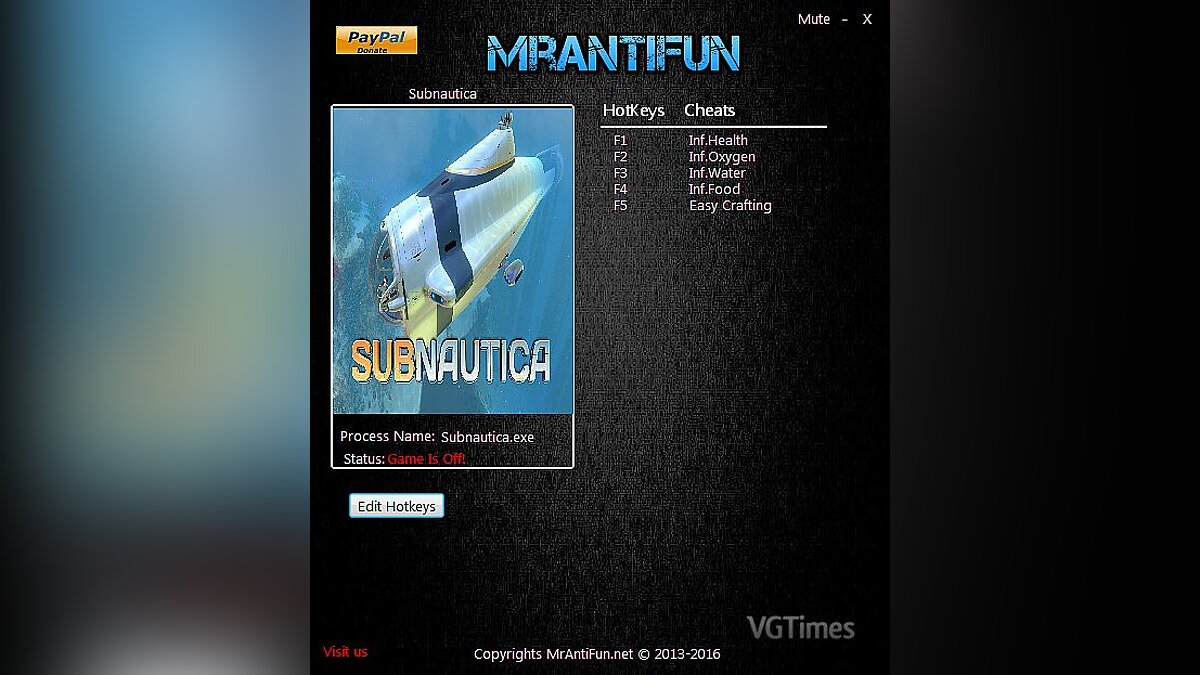 Subnautica — Трейнер / Trainer (+5) [Build 39786: 64-bit] [MrAntiFun]
