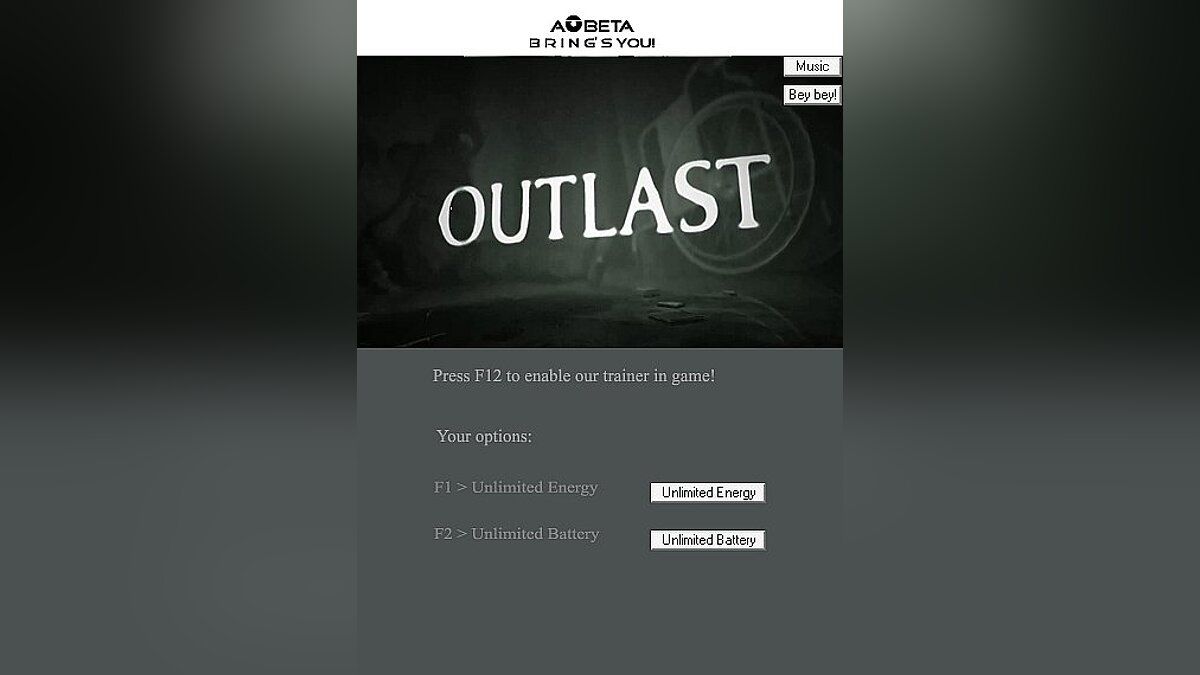 Outlast — Трейнер / Trainer (+2) [All Versions] [Linus / AOBeta]
