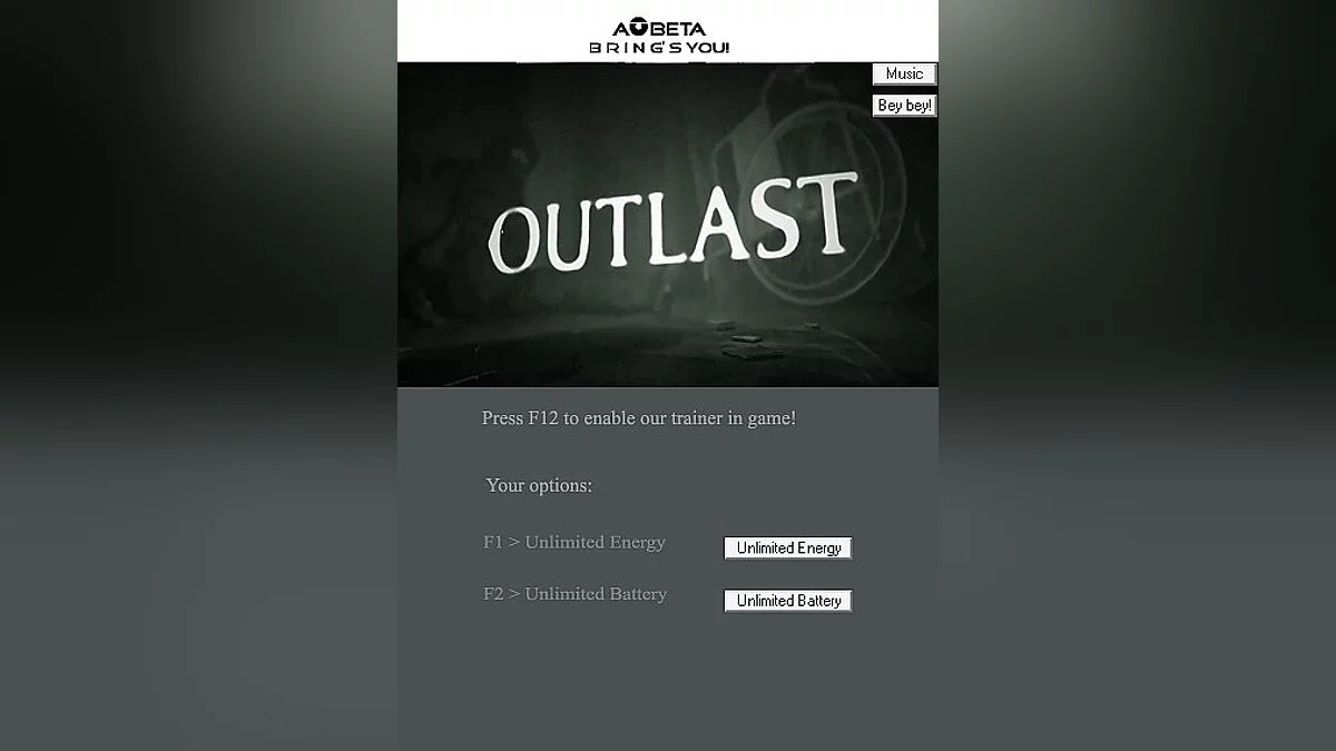 Outlast — Трейнер / Trainer (+2) [All Versions] [Linus / AOBeta]