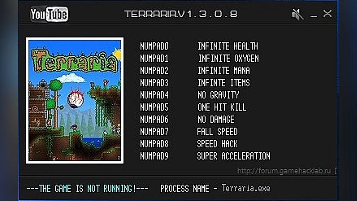 Terraria — Трейнер / Trainer (+10) [1.3.0.8] [LIRW / GHL]