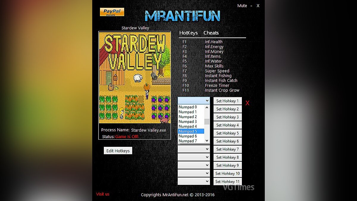 Stardew Valley — Трейнер / Trainer (+11) [1.10] [MrAntiFun]