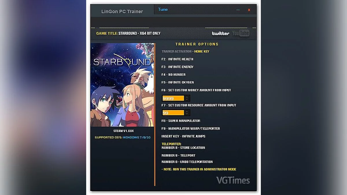 Starbound — Трейнер / Trainer (+11) [1.2: 64 Bit] [LinGon]