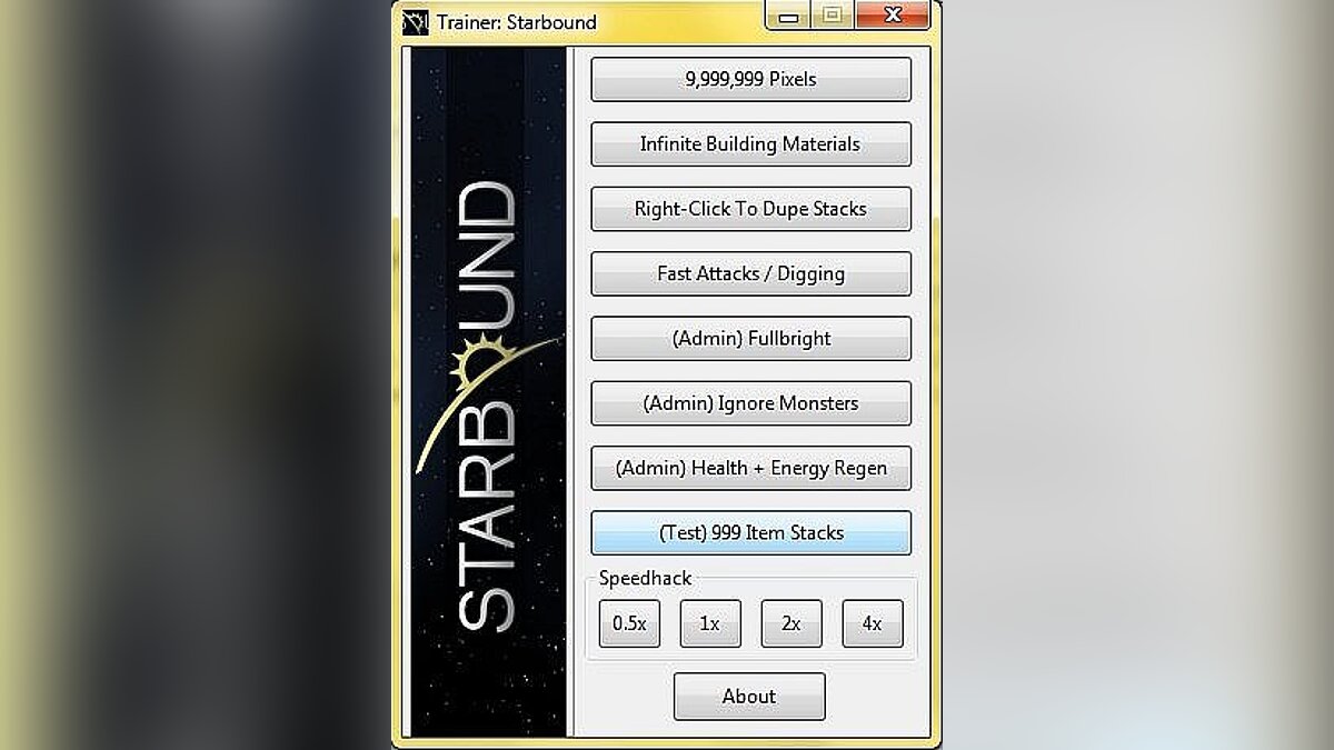 Starbound — Трейнер / Trainer (+9) [Pleased Giraffe - Update 5 (12.5)] [Rydian]
