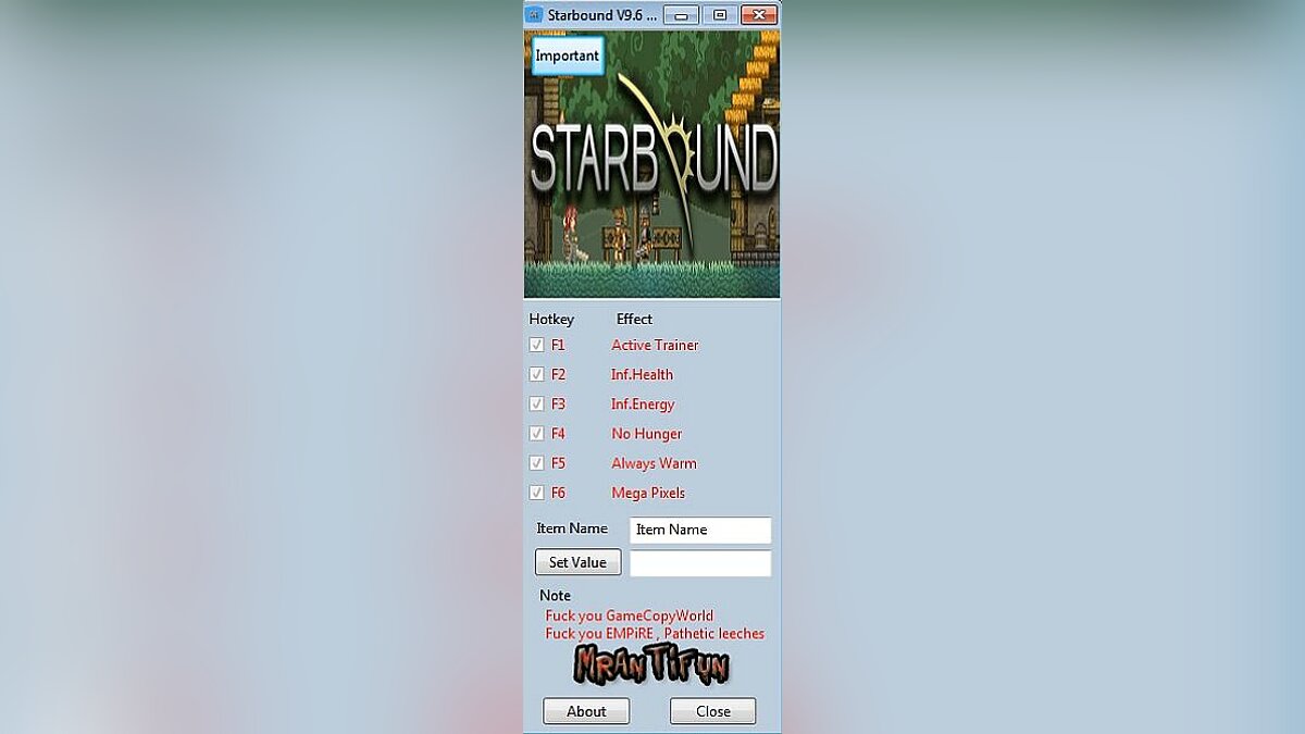 Starbound — Трейнер / Trainer (+6) [9.6.1] [MrAntiFun]