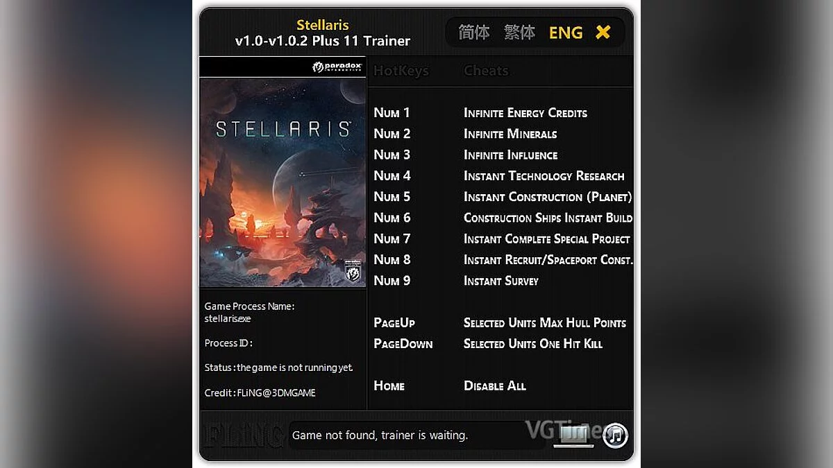 Stellaris — Трейнер / Trainer (+11) [1.0-1.0.2] [FLiNG]