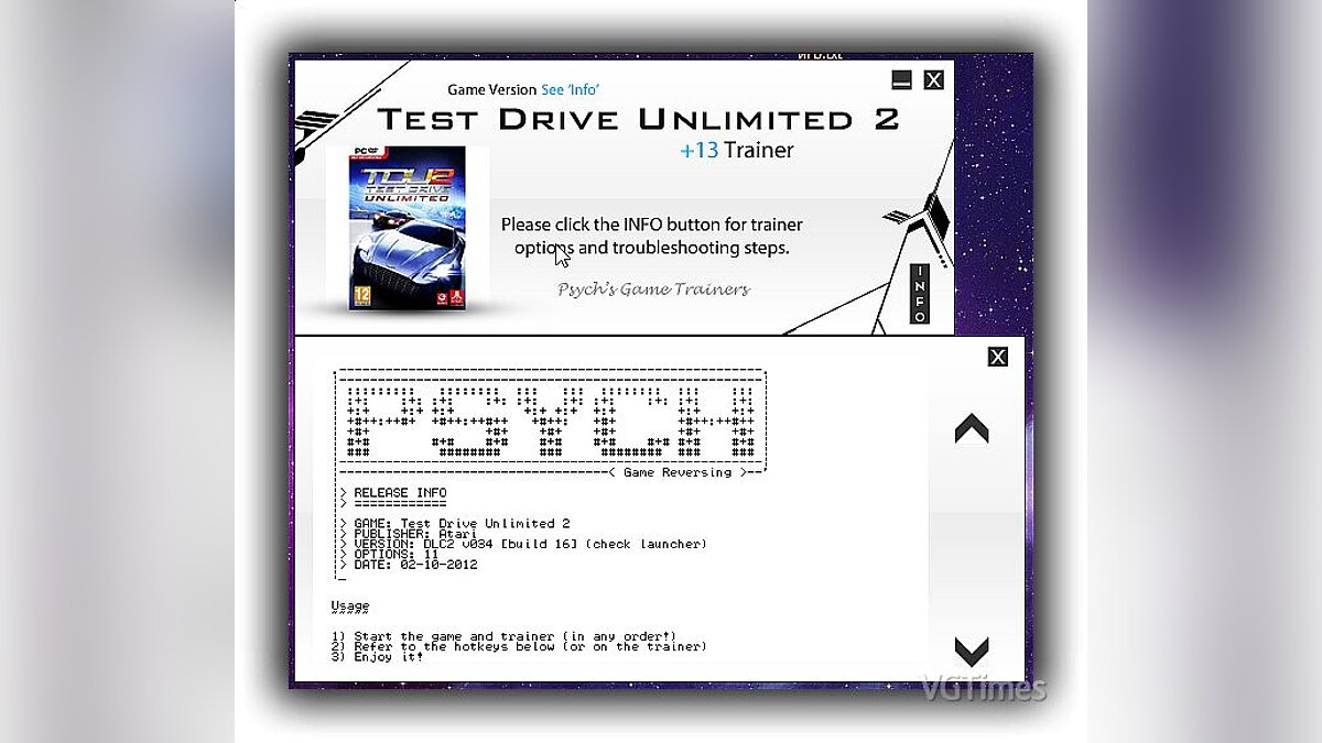 Test Drive Unlimited 2 — Трейнер / Trainer (+13) [v034 build 16] [Psych]