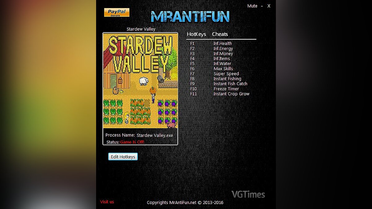 Stardew Valley — Трейнер / Trainer (+11) [1.20] [MrAntiFun]