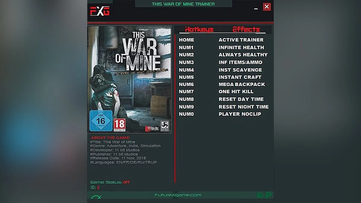 This War of Mine — Трейнер / Trainer (+10) [3.0.3] [FutureX]