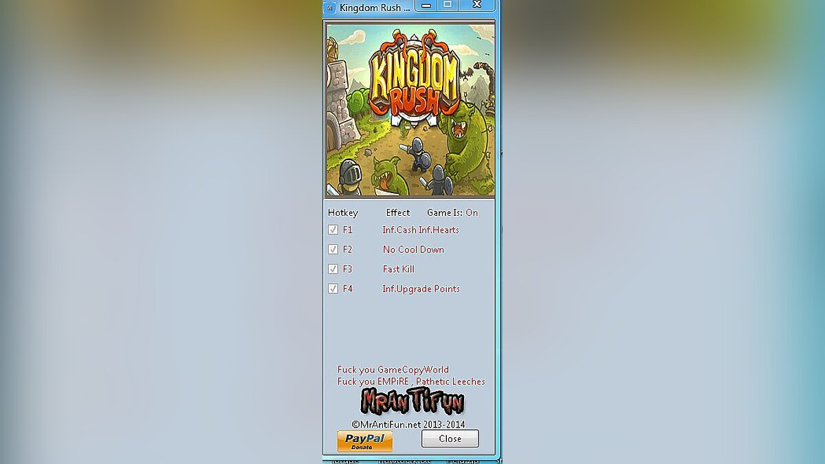 Kingdom Rush — Трейнер / Trainer (+5) [1.18] [MrAntiFun] / Трейнеры / Читы