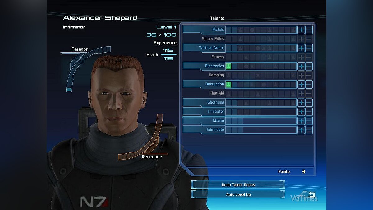 Mass Effect — Сохранение / SaveGame (Персонаж в начале игры)