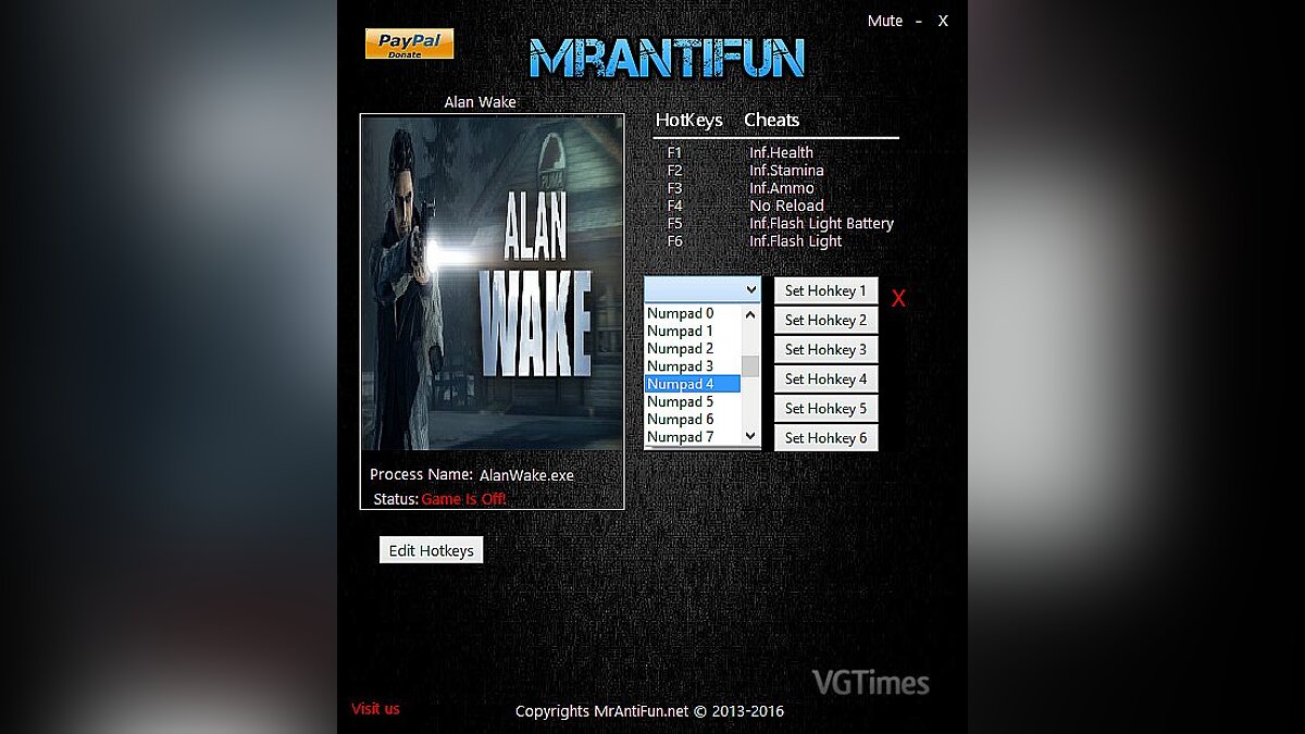Alan Wake — Трейнер / Trainer (+6) [1.06.17] [MrAntiFun]