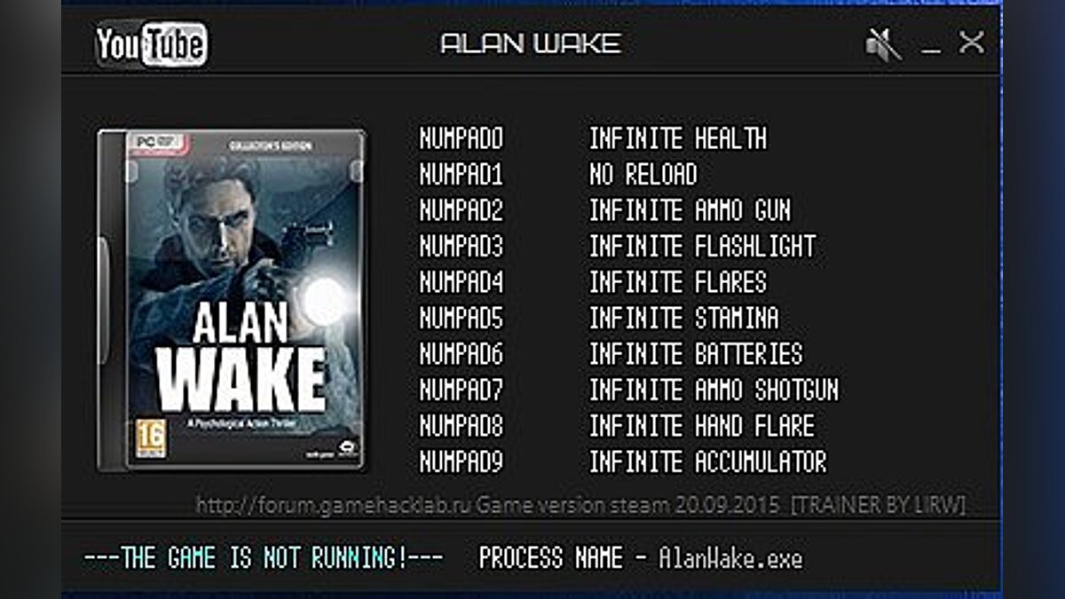 Alan Wake — Трейнер / Trainer (+10) [Latest Steam] [LIRW / GHL]