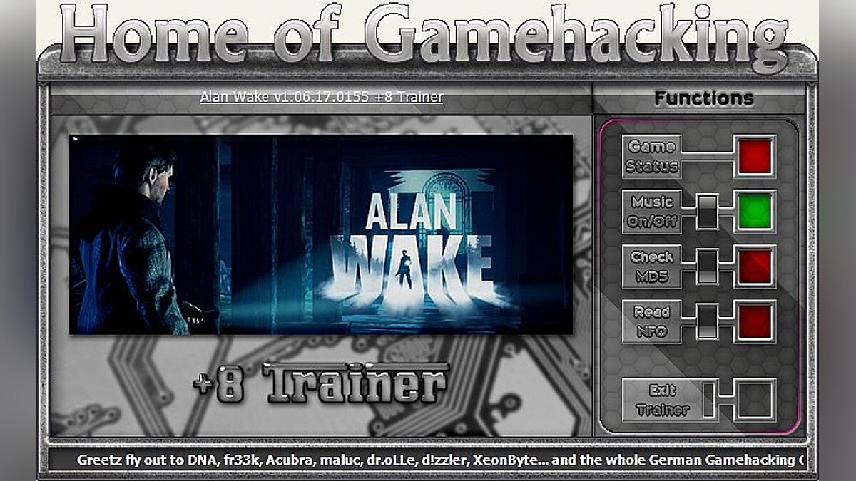 Alan Wake — Трейнер / Trainer (+8) [1.06.17.0155: Steam Version] [iNvIcTUs oRCuS / HoG]