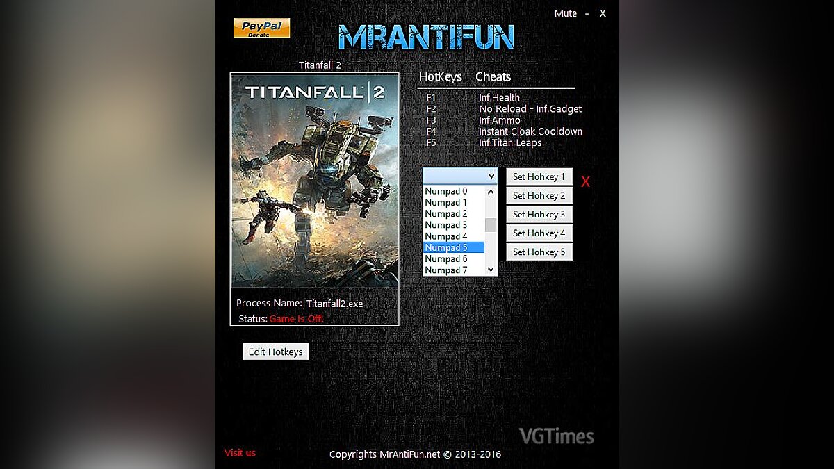 Titanfall 2 — Трейнер / Trainer (+6) [2.0.0.7] [MrAntiFun] - Fixed Version