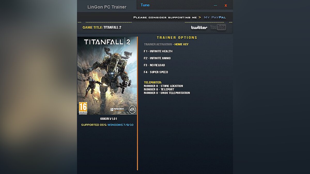 Titanfall 2 — Трейнер / Trainer (+6) [1.01] [LinGon]
