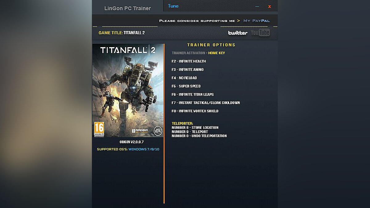 Titanfall 2 — Трейнер / Trainer (+9) [2.0.0.7] [LinGon]