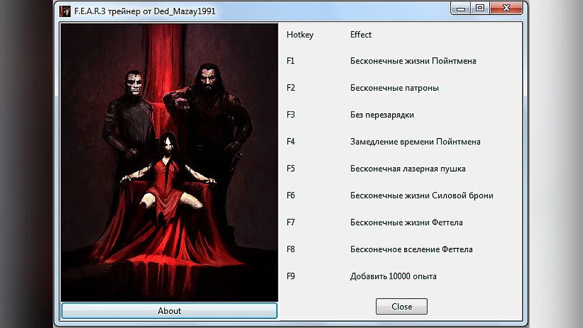 F.E.A.R.3: Трейнер / Trainer (+9) [1.0] [Ded_Mazay1991]