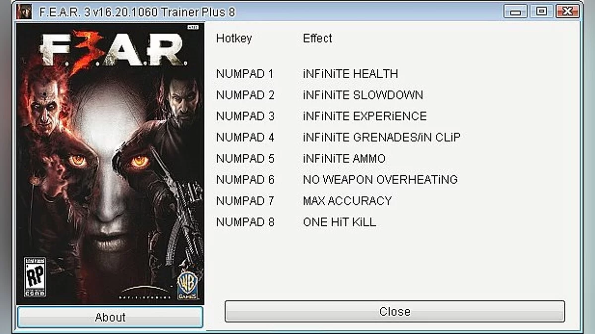 F.E.A.R. 3 — Трейнер / Trainer (+8) [16.20.1060] [GRIZZLY]