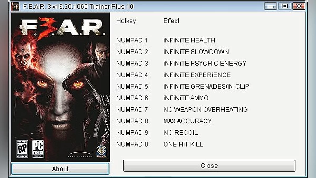 F.E.A.R. 3 — Трейнер / Trainer (+10) [16.20.1060] [GRIZZLY]