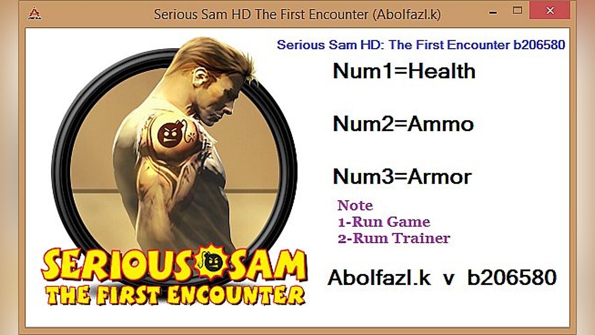 Serious Sam HD: The Second Encounter — Трейнер / Trainer (+3) [build 206580] [Abolfazl.k]