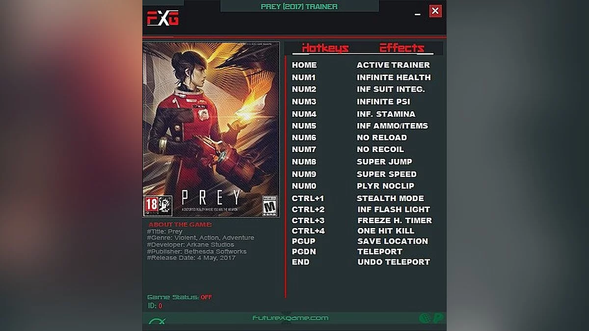 Prey — Трейнер / Trainer (+15) [1.02] [FutureX]