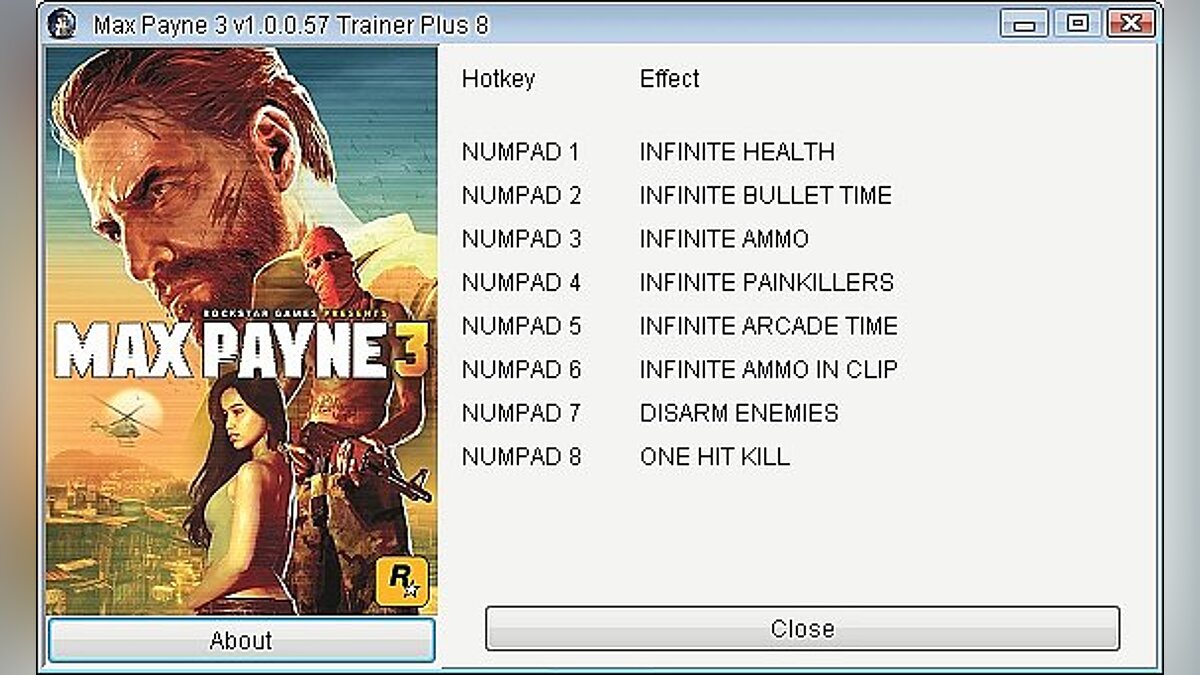 Max Payne 3 — Трейнер / Trainer (+8) [1.0.0.57] [GRIZZLY ]
