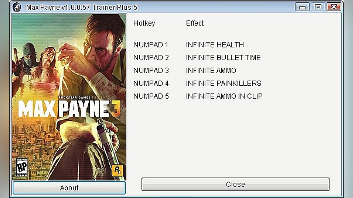 Max Payne 3 — Трейнер / Trainer (+5) [1.0.0.57] [GRIZZLY]