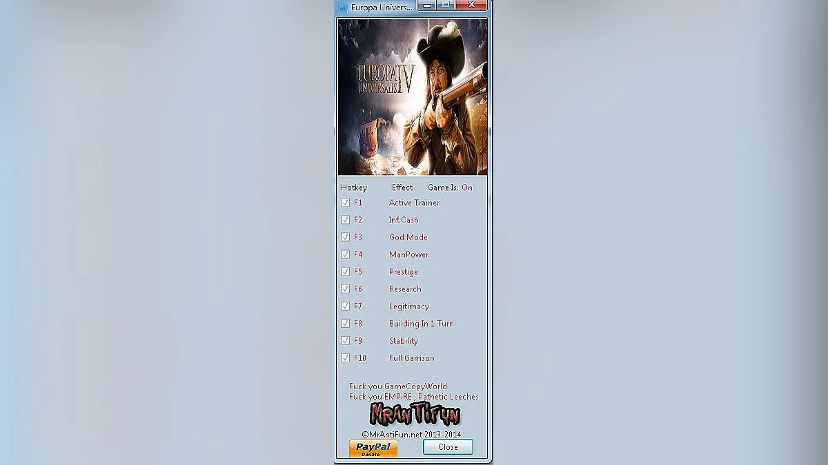 Europa Universalis 4 — Трейнер / Trainer (+9) [1.7.3] [MrAntiFun]