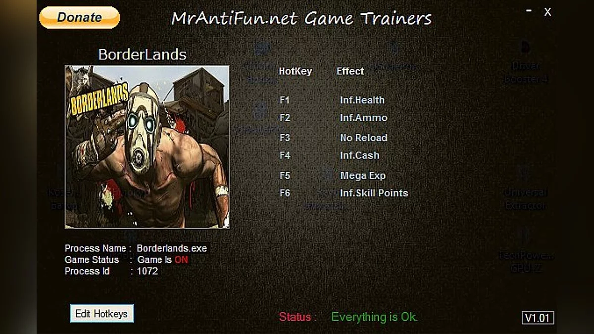 Borderlands — Трейнер / Trainer (+6) [1.5.0.0] [MrAntiFun]