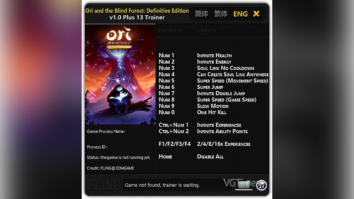 Ori and the Blind Forest — Трейнер / Trainer (+13) [1.00] [FLiNG]