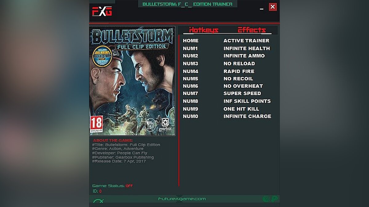 Bulletstorm — Трейнер / Trainer (+10) [1.0] [FutureX]