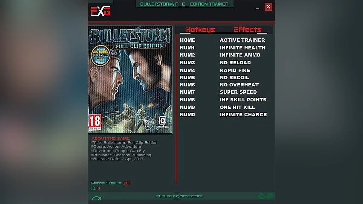 Bulletstorm — Трейнер / Trainer (+10) [1.0] [FutureX]