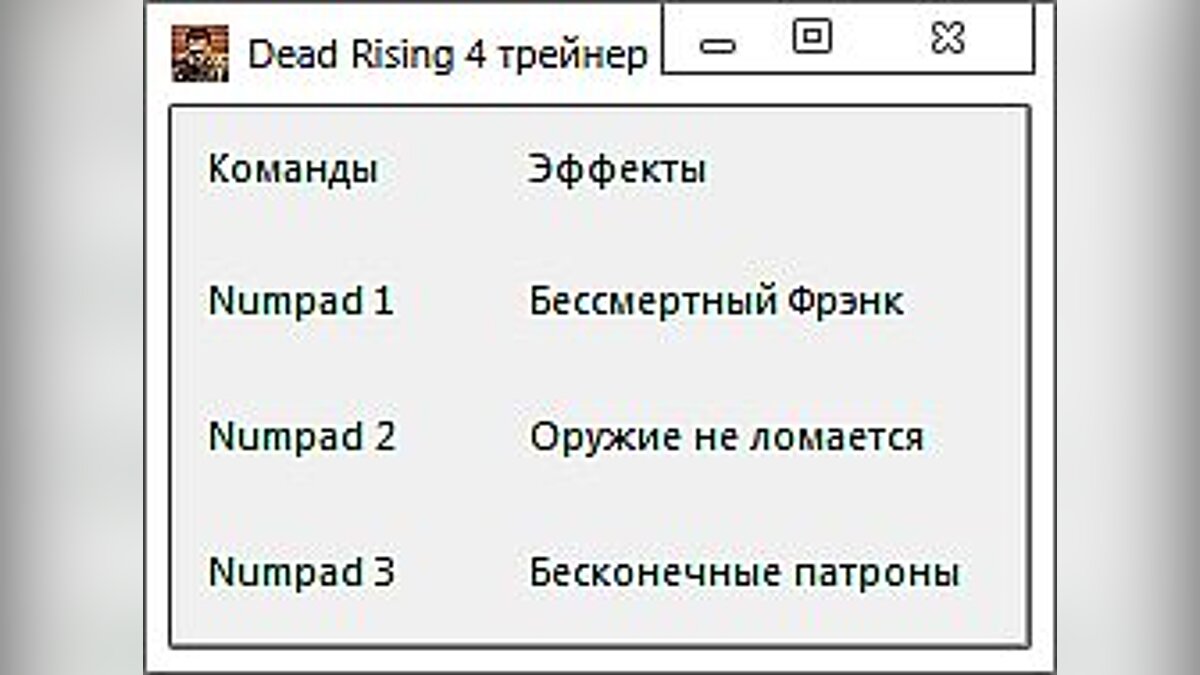 Dead Rising 4 — Трейнер / Trainer (+3) [1.0 (Upd 1)] [-Al-ex-]