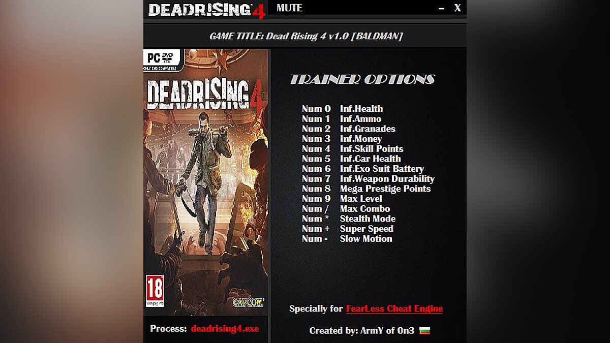 Dead Rising 4 — Трейнер / Trainer (+14) [1.0] [ArmY of 0n3]