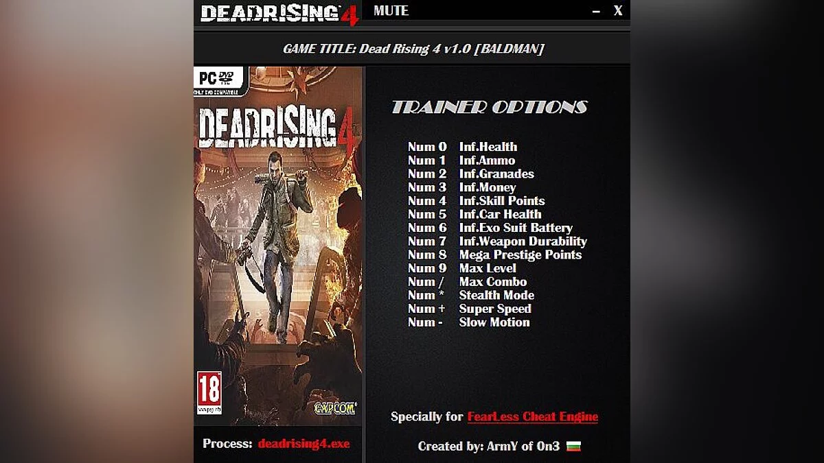 Dead Rising 4 — Трейнер / Trainer (+14) [1.0] [ArmY of 0n3]