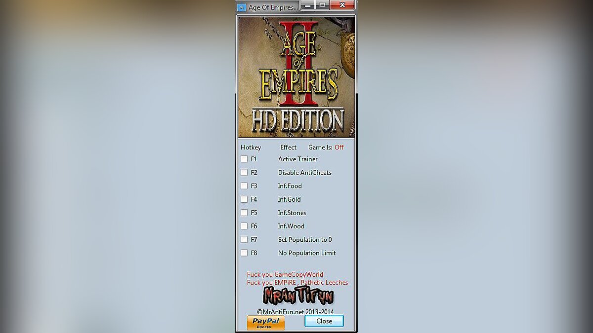 Age of Empires 2 HD — Трейнер / Trainer (+6) [4.4.846412] [MrAntiFun]