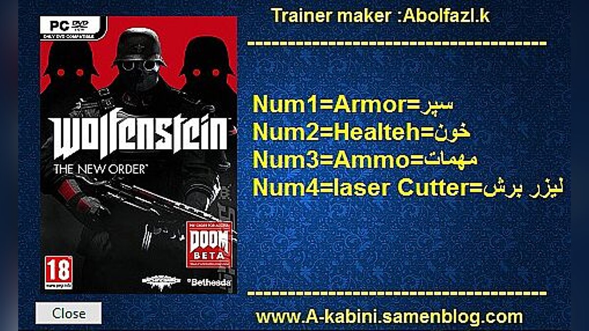 Wolfenstein: The New Order — Трейнер / Trainer (+4) [1.0] [Abolfazl-k]