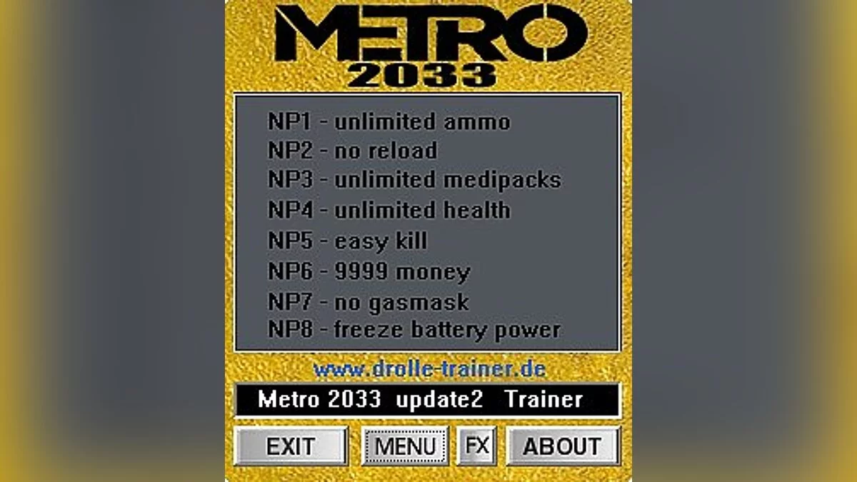 Metro 2033 — Трейнер / Trainer (+8) [1.2: Fixed Version] [dR.oLLe]