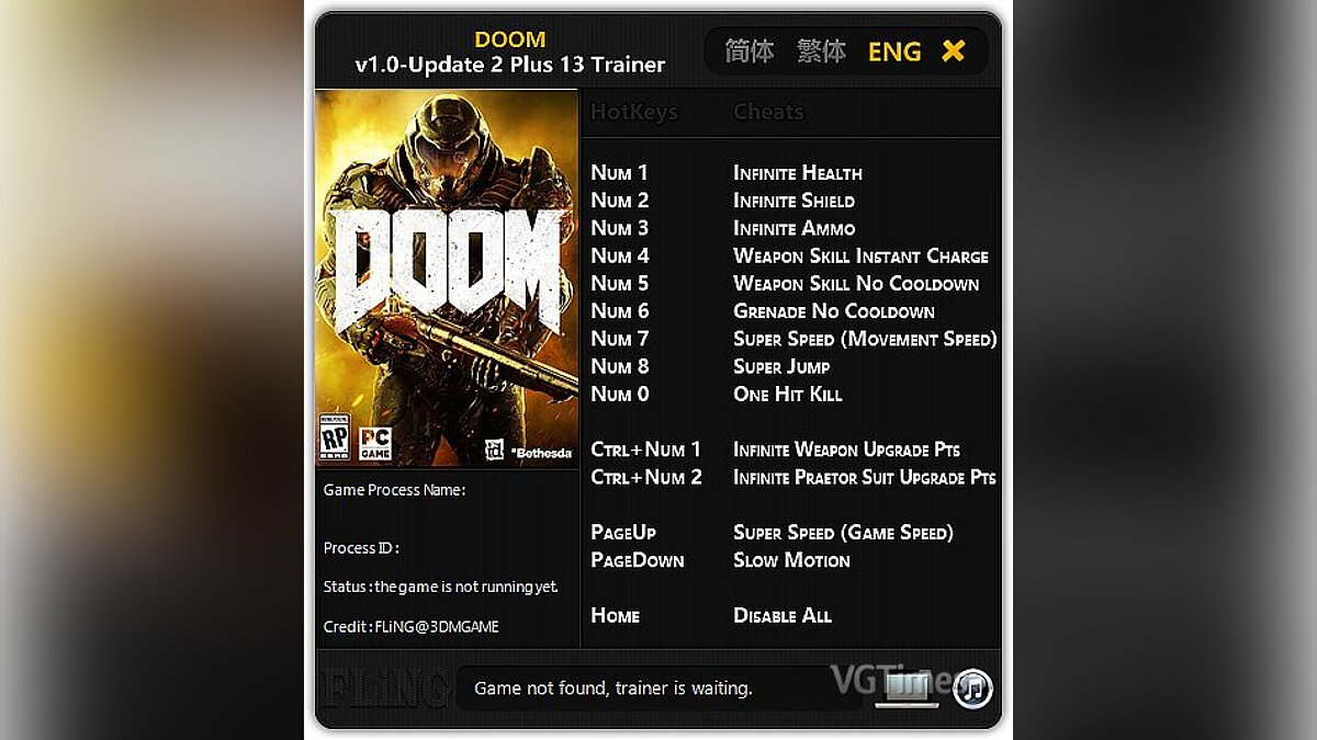 Doom — Трейнер / Trainer (+13) [1.0 - Update 2] [FLiNG]