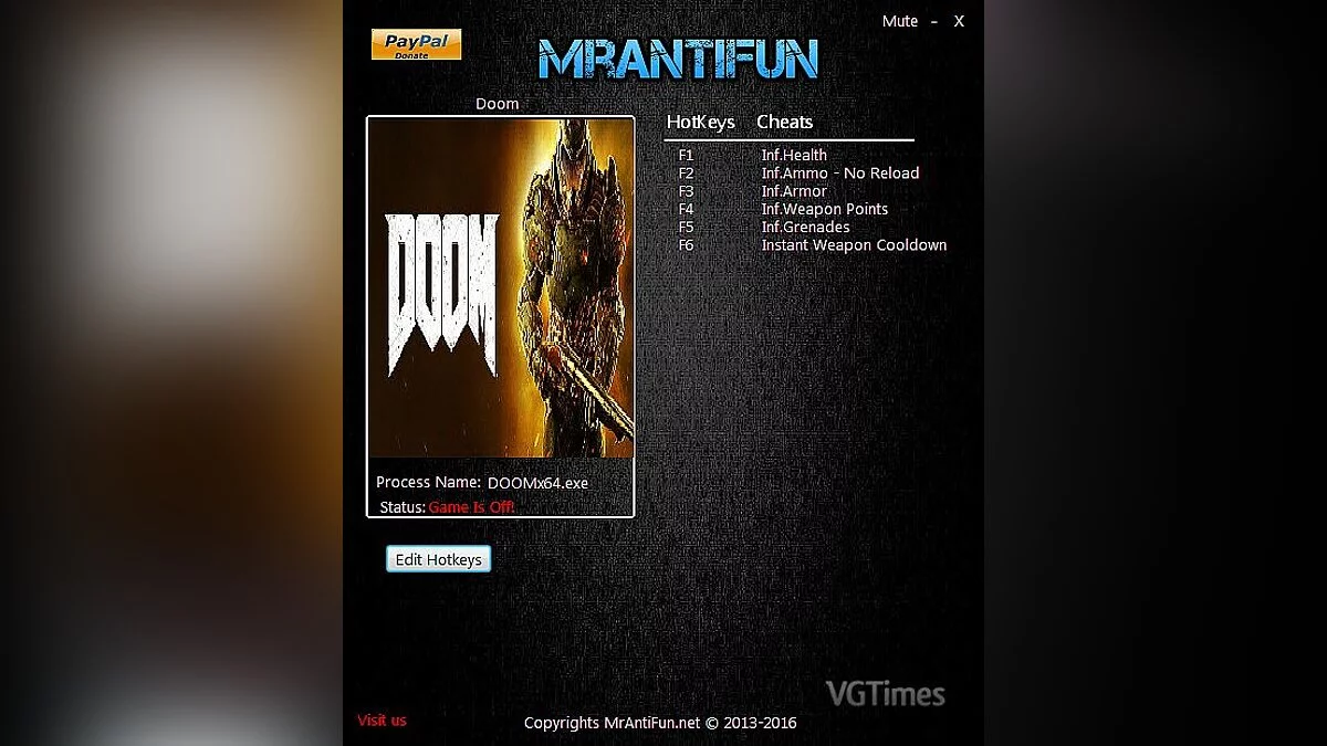 Doom — Трейнер / Trainer (+7) [06.30.2016] [MrAntiFun]