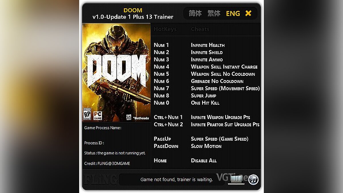 Doom — Трейнер / Trainer (+13) [1.0 - Update 1] [FLiNG]