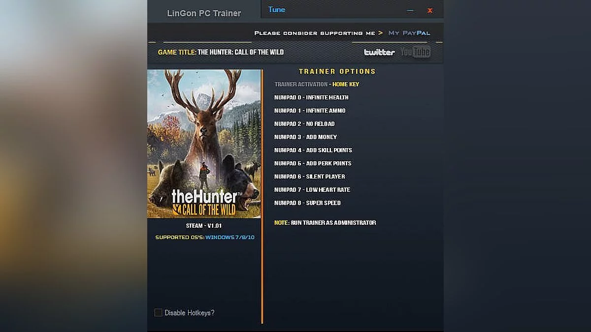 theHunter: Call of the Wild — Трейнер / Trainer (+9) [1.01] [LinGon]